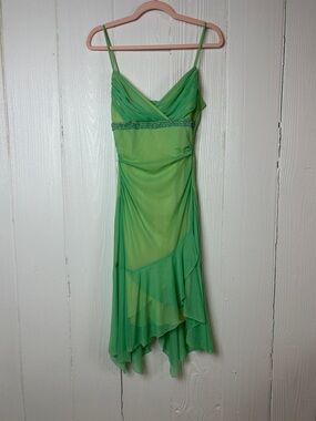 Vintage Fairy Green Spaghetti-Strap Babydoll Dress Size M light airy ethereal